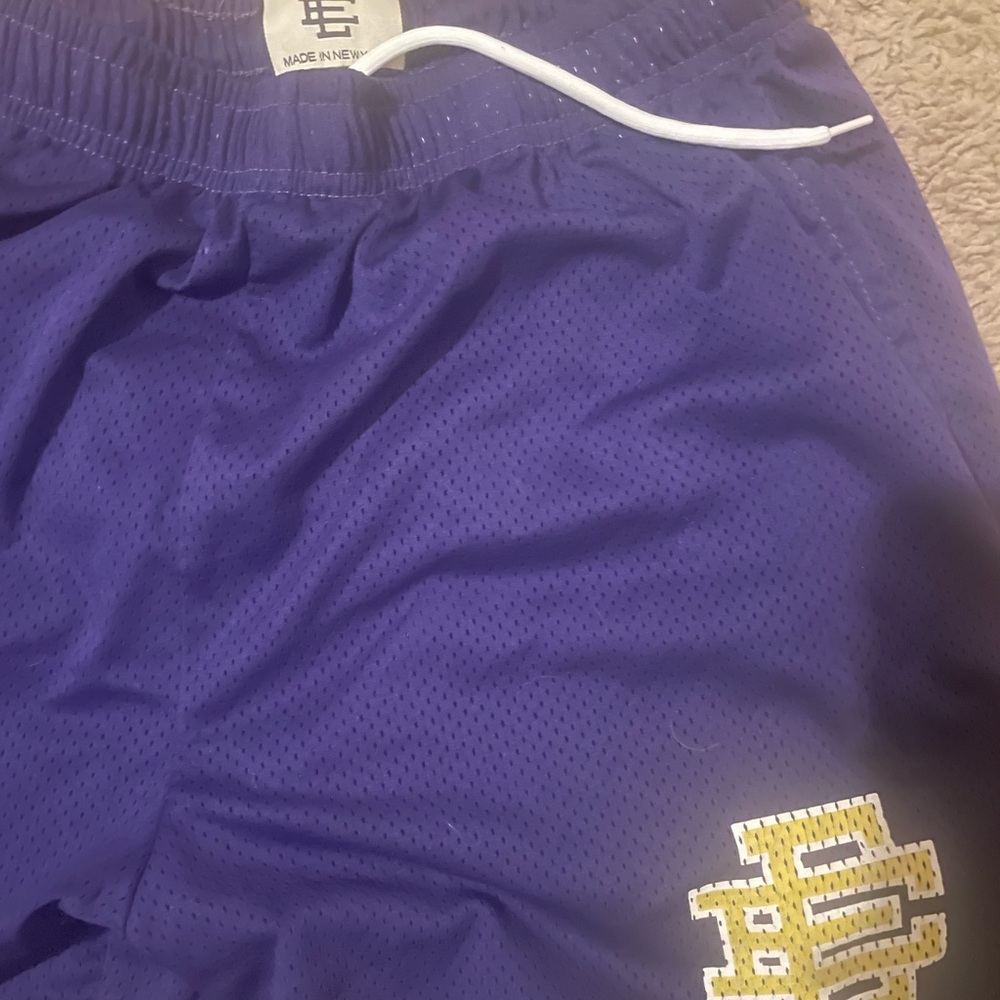 Eric Emanuel Purple Athletic Shorts with Mesh Finish